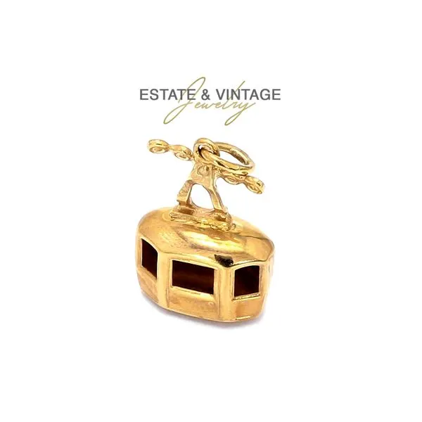 Estate 14K Yellow Gold Alpine Cable Car Charm Raleigh Diamond Fine Jewelry Raleigh, NC