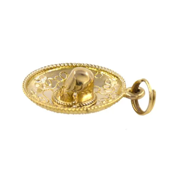 Estate 14K Yelow Gold Floral Sombrero Charm Image 2 Raleigh Diamond Fine Jewelry Raleigh, NC
