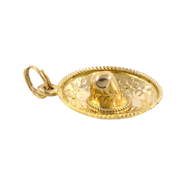 Estate 14K Yelow Gold Floral Sombrero Charm Image 3 Raleigh Diamond Fine Jewelry Raleigh, NC