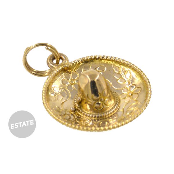 Estate 14K Yelow Gold Floral Sombrero Charm Raleigh Diamond Fine Jewelry Raleigh, NC