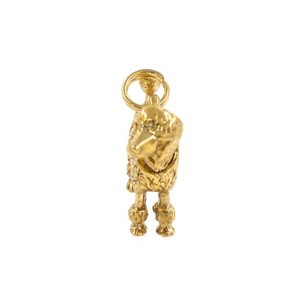 Estate 14K Yellow Gold French Poodle Charm with Articulated Head Image 3 Raleigh Diamond Fine Jewelry Raleigh, NC