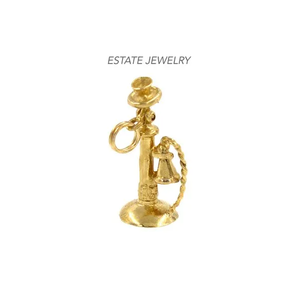 Estate 14K Yellow Gold Vintage Telephone Charm Raleigh Diamond Fine Jewelry Raleigh, NC