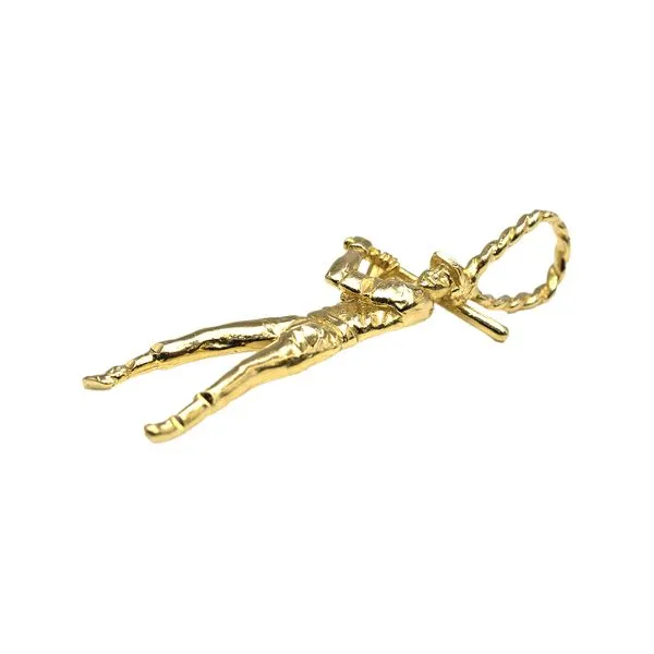 Estate 14K Yellow Gold Baseball Player Pendant Image 3 Raleigh Diamond Fine Jewelry Raleigh, NC