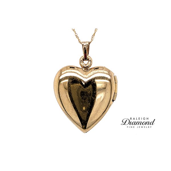Estate 14K Yellow Gold Heart Locket Pendant Image 4 Raleigh Diamond Fine Jewelry Raleigh, NC