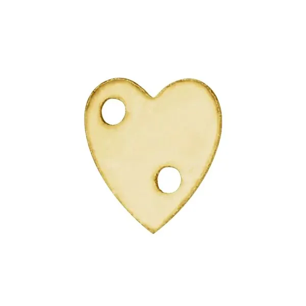 14K Yellow Gold Semi-Polished Heart Link Pendant/Charm Engravable Raleigh Diamond Fine Jewelry Raleigh, NC