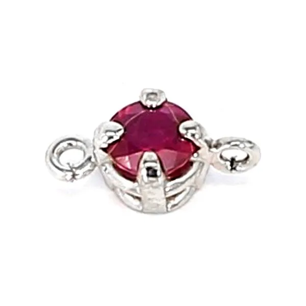 14K White Gold 0.15ct Pink Tourmaline Charm Link similar item image