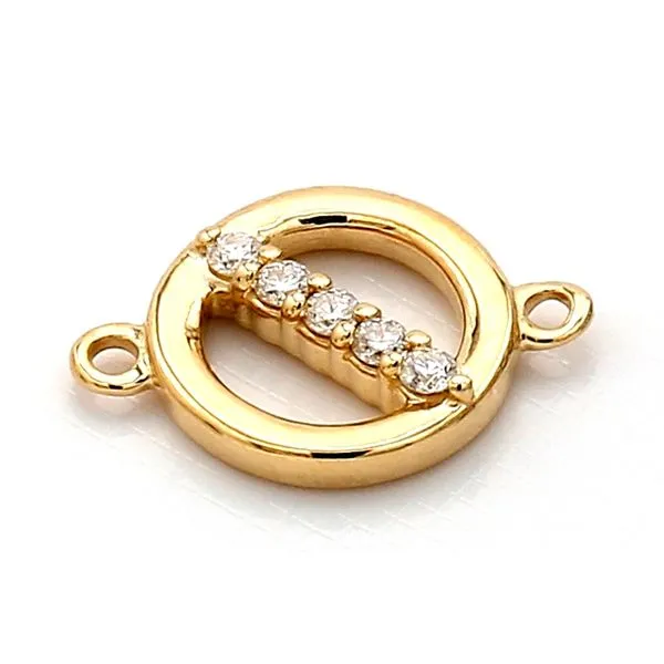 14K Yellow Gold 0.03ctw Diamond Circle Link Charm Raleigh Diamond Fine Jewelry Raleigh, NC