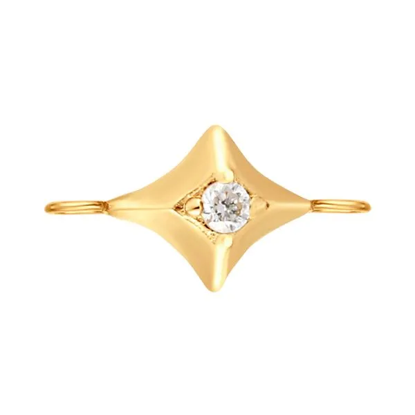 14K Yelow Gold Diamond Rhomus Charm Raleigh Diamond Fine Jewelry Raleigh, NC