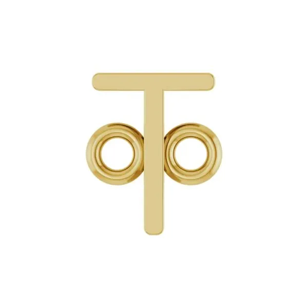 14K Yellow Gold Sans Serif 