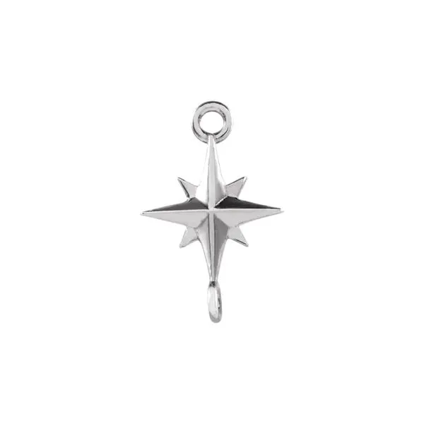 14K White Gold Large Star Link for Permanent Jewelry Raleigh Diamond Fine Jewelry Raleigh, NC