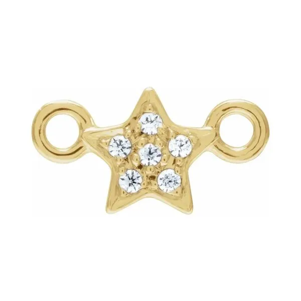 14K Yellow Gold Star Diamond Link Charm 0.03ctw for Perm Jewelry Raleigh Diamond Fine Jewelry Raleigh, NC