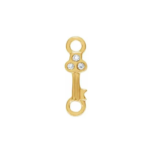 14K Yellow Gold 0.015ctw Natural Diamond 10.0mm Key Link Raleigh Diamond Fine Jewelry Raleigh, NC