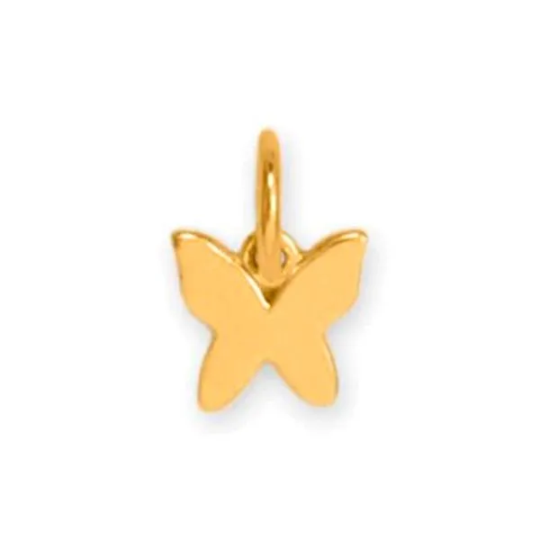 14k Yellow Gold 5.5mm Tiny Butterfly Charm Pendant Raleigh Diamond Fine Jewelry Raleigh, NC
