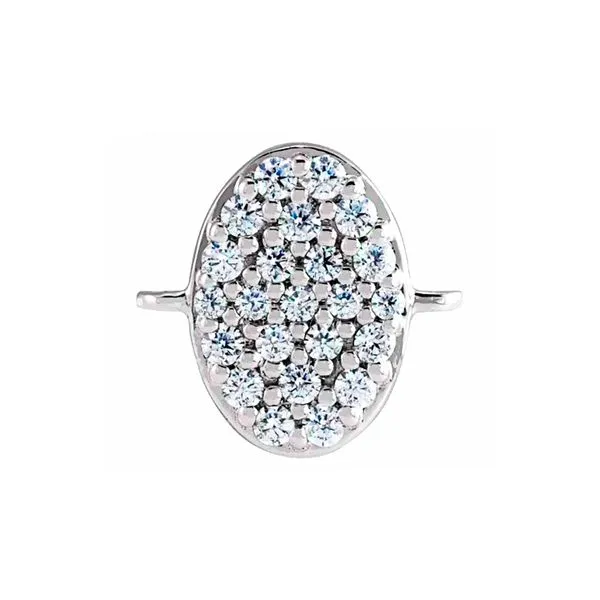 14K White Gold 0.10ctw Diamond Pave Oval Link Raleigh Diamond Fine Jewelry Raleigh, NC