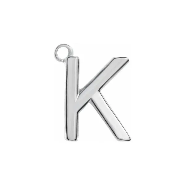 14K White Gold Letter 