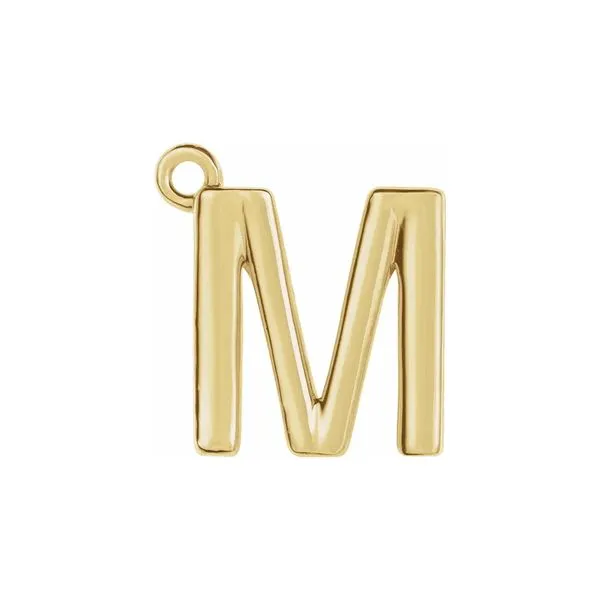 14K Yellow Gold Semi-Polished Letter 