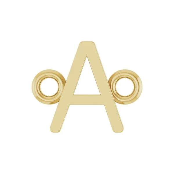 14K Yellow Gold Semi-Polished Sans Serif Letter 