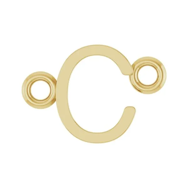 14K Yellow Gold Semi-Polished Sans Serif Letter 