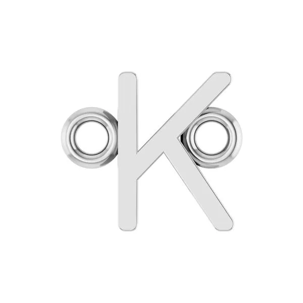 14K White Gold Semi-Polished Sans Serif Letter 