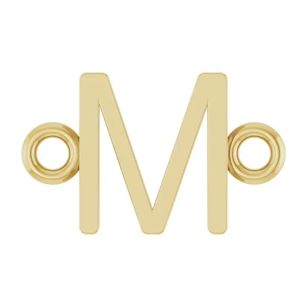 14K Yellow Gold Semi-Polished Sans Serif Letter 