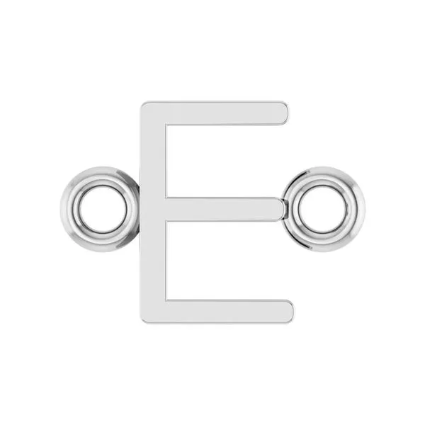 14K White Gold Semi-Polished Sans Serif Letter 