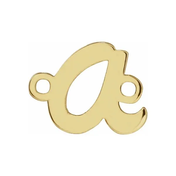 14K Yellow Gold Semi-Polished Script Letter 
