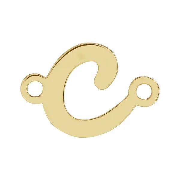 14K Yellow Gold Semi-Polished Script Letter 