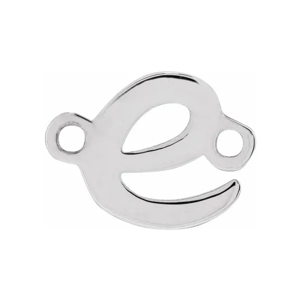 14K White Gold Semi-Polished Script Letter 