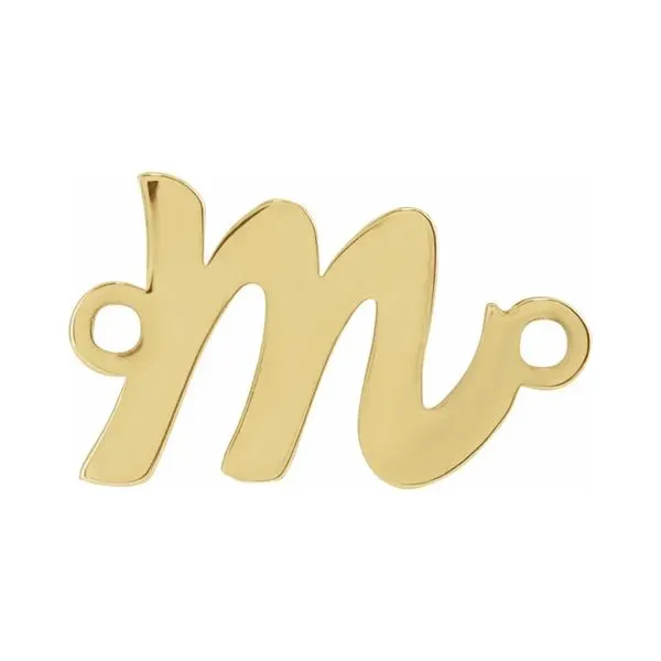 14K Yellow Gold Semi-Polished Script Letter 