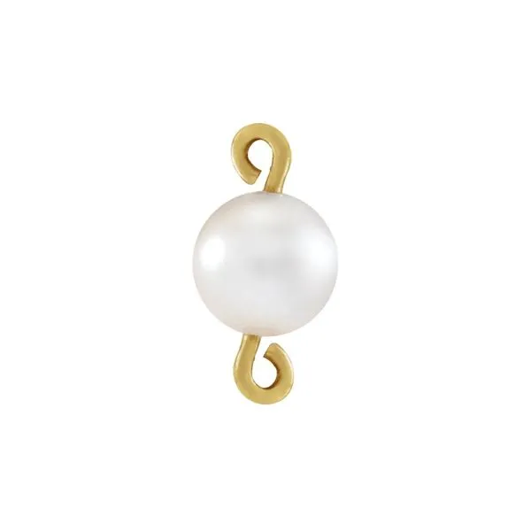 14K Yellow Gold 4mm Freshwater Pearl Link Charm Raleigh Diamond Fine Jewelry Raleigh, NC