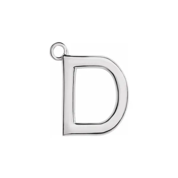 14K White Gold Letter 