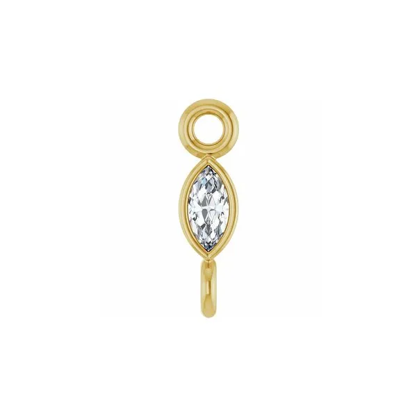 14K Yellow Gold 0.03ctw SI/G-H-I Lab Grown Diamond Link Charm Pendant Raleigh Diamond Fine Jewelry Raleigh, NC