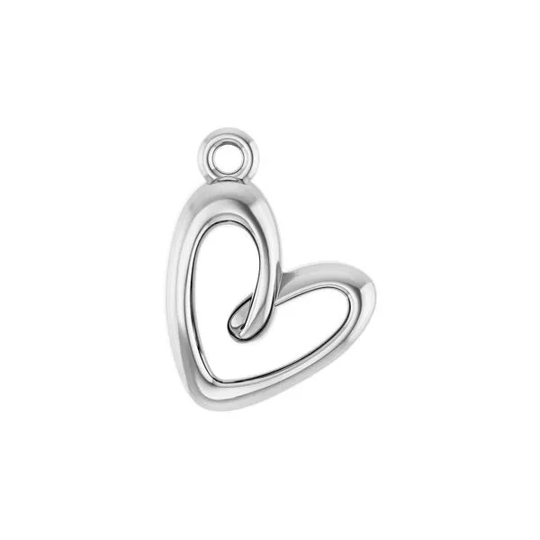 10K White Gold Petite Heart Dangle Raleigh Diamond Fine Jewelry Raleigh, NC