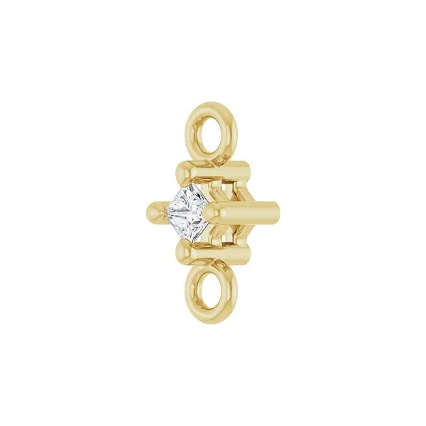 14K Yellow Gold 0.025ctw Lab Grown Diamond 4-Prong Link Charm Pendant Image 2 Raleigh Diamond Fine Jewelry Raleigh, NC
