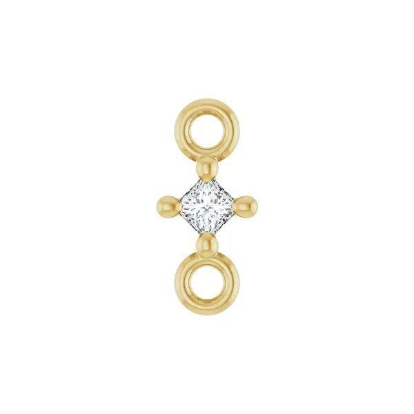 14K Yellow Gold 0.025ctw Lab Grown Diamond 4-Prong Link Charm Pendant Raleigh Diamond Fine Jewelry Raleigh, NC