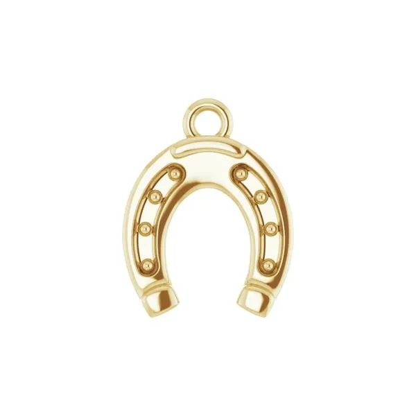 10K Yellow Gold Semi-Polished Horseshoe Dangel Charm Raleigh Diamond Fine Jewelry Raleigh, NC