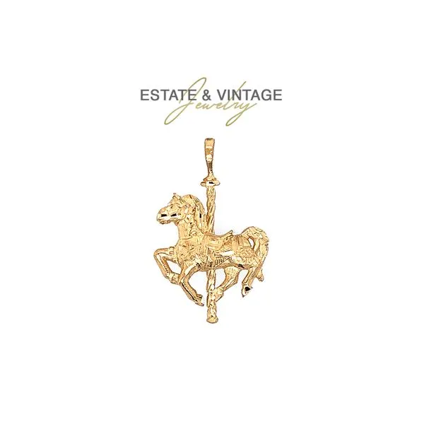 Estate 14K Yellow Gold Carousel Horse Charm Pendant Raleigh Diamond Fine Jewelry Raleigh, NC
