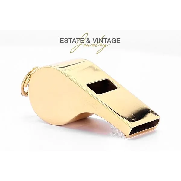 Estate 14K Yellow Gold Blowing Whistle (Really Works!) Charm Pendant Raleigh Diamond Fine Jewelry Raleigh, NC