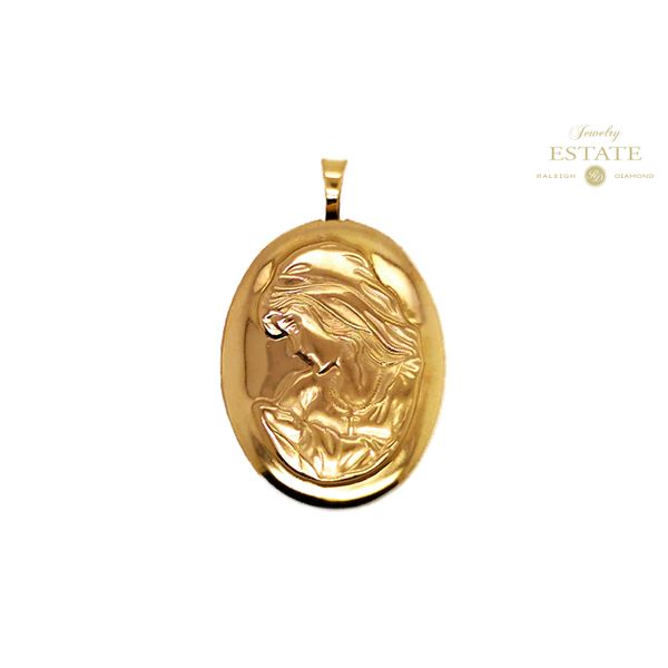 Estate 14K Yellow Gold Mother's Locket Charm Pendant Raleigh Diamond Fine Jewelry Raleigh, NC