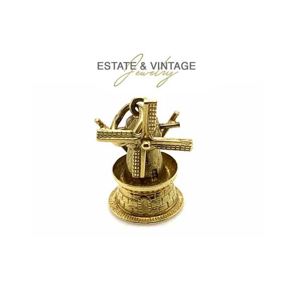 Estate 14K Yellow Gold Articulated Windmill Charm Pendant Raleigh Diamond Fine Jewelry Raleigh, NC