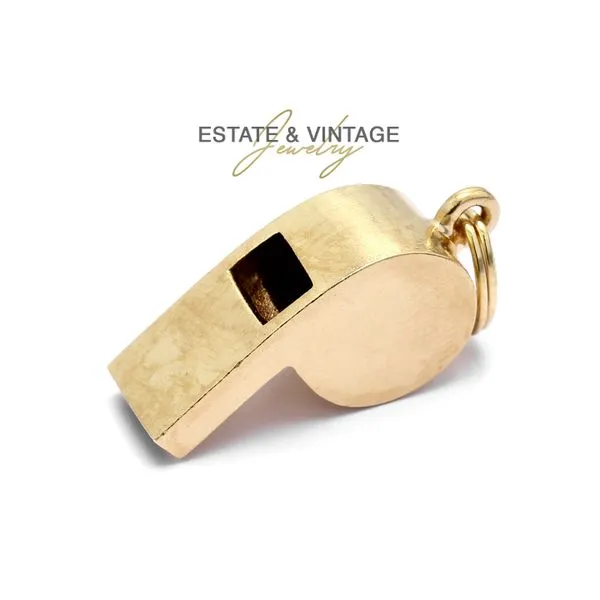 Estate 14K Yellow Gold Whistle Charm Pendant Raleigh Diamond Fine Jewelry Raleigh, NC