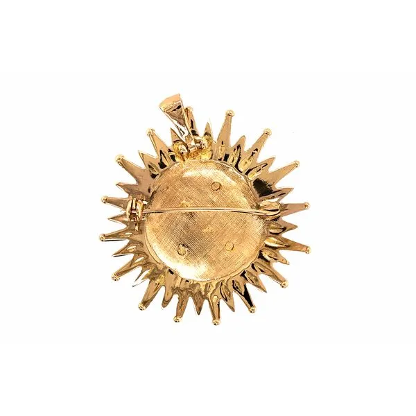 Estate 18K Yellow Gold Peruvian Starburst Brooch Pin and Charm Pendant Image 2 Raleigh Diamond Fine Jewelry Raleigh, NC