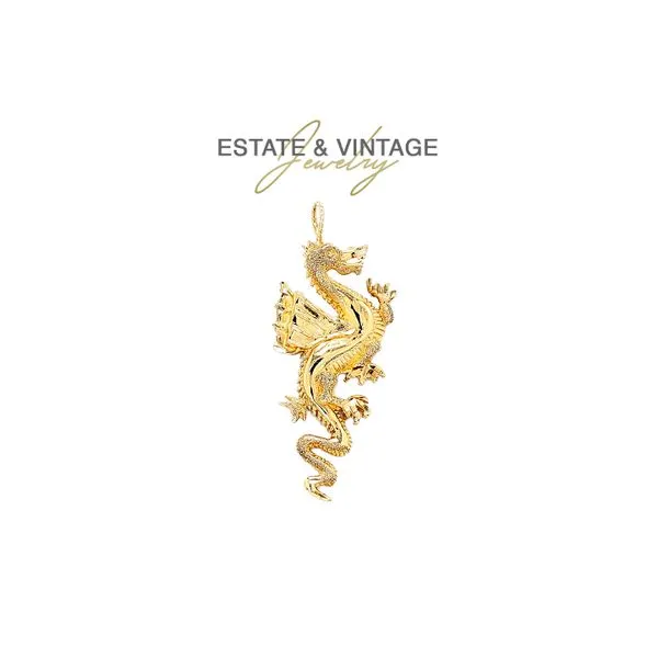 Estate 14K Yellow Gold Dragon Pendant Raleigh Diamond Fine Jewelry Raleigh, NC