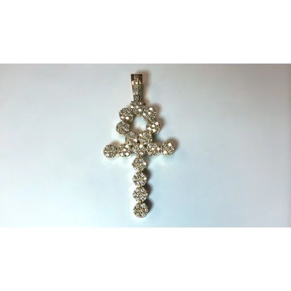 Estate 14K Yellow Gold 3.32ctw H-I/SI1 Ankh Charm/Pendant Raleigh Diamond Fine Jewelry Raleigh, NC