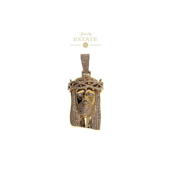 Estate 14K Yellow Gold 5.11ctw H-I/SI2 Diamond Jesus Christ Pendant Raleigh Diamond Fine Jewelry Raleigh, NC