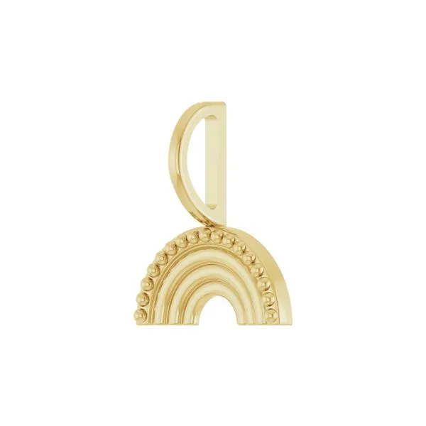 14K Yellow Gold 13.5x12mm Rainbow Charm Pendant Image 2 Raleigh Diamond Fine Jewelry Raleigh, NC