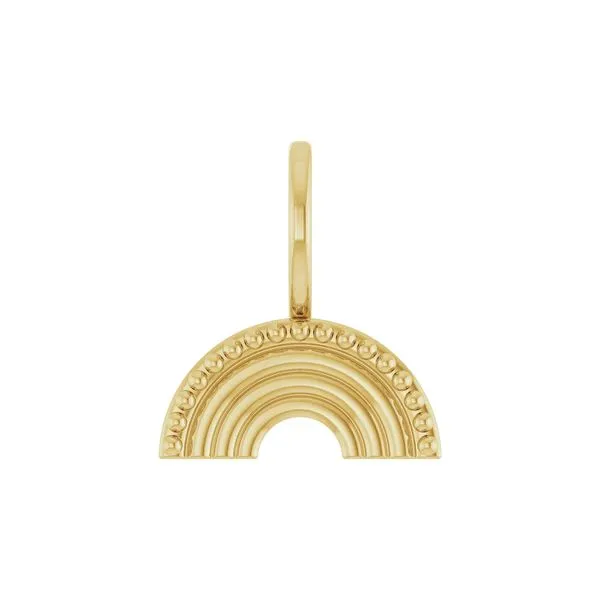 14K Yellow Gold 13.5x12mm Rainbow Charm Pendant Raleigh Diamond Fine Jewelry Raleigh, NC