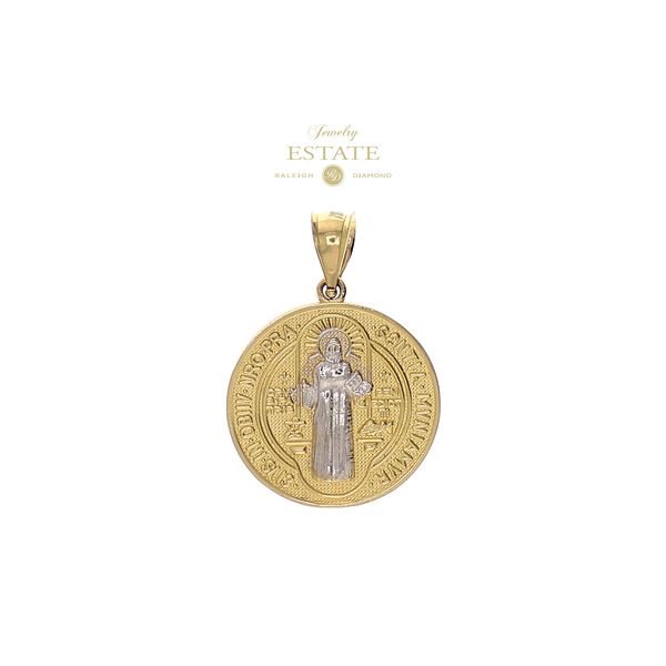 Estate 14K Yellow Gold Saint Benedict Charm Pendant Raleigh Diamond Fine Jewelry Raleigh, NC