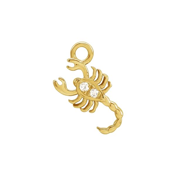 14K Yellow Gold Petite Pavé® .01 CTW Natural Diamond Scorpio Dangle Pendant Raleigh Diamond Fine Jewelry Raleigh, NC