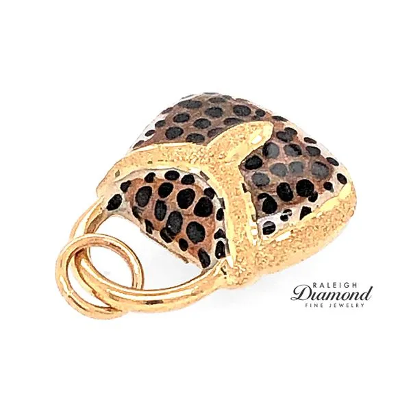 Estate 14K Yellow Gold Leopard Print Purse Charm Image 2 Raleigh Diamond Fine Jewelry Raleigh, NC